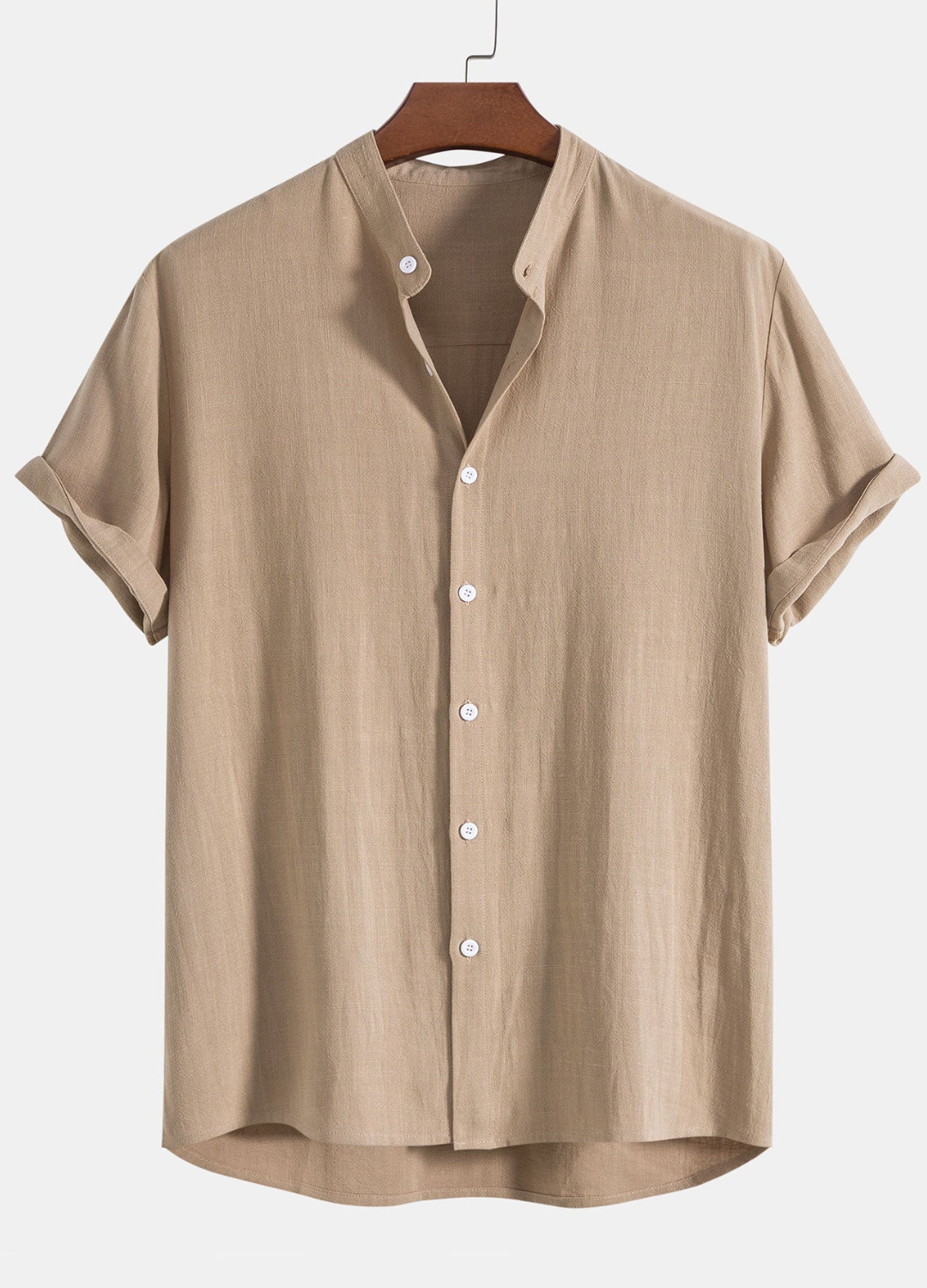 Men's Two Piece Set with Short Sleeve Shirt and Drawstring Trousers