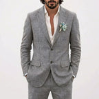 Men's Two Piece Summer Trouser Set with Blazer and Trousers