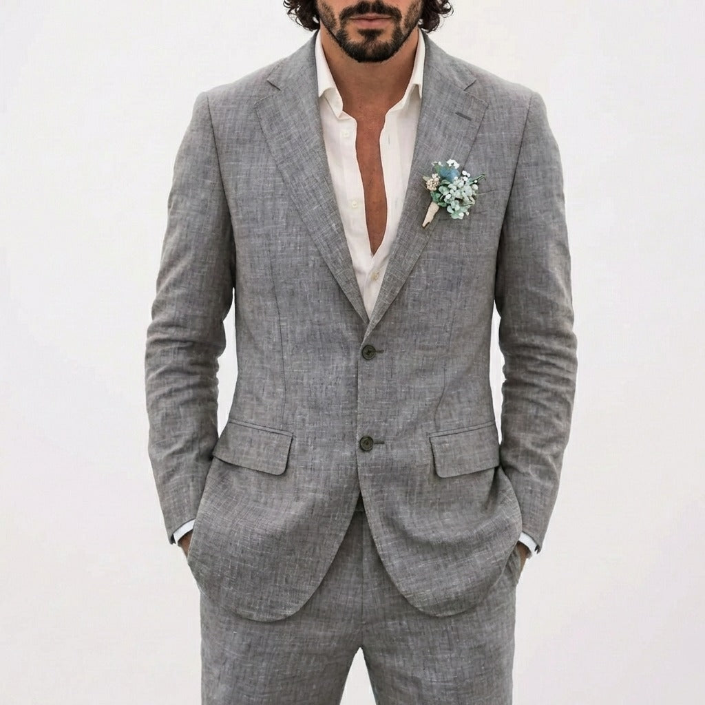 Men's Two Piece Summer Trouser Set with Blazer and Trousers