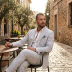 Men's Two Piece Summer Trouser Set with Blazer and Trousers