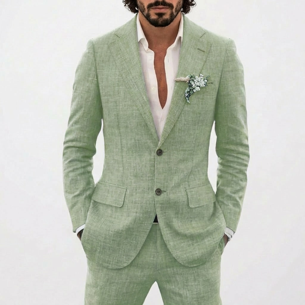 Men's Two Piece Summer Trouser Set with Blazer and Trousers