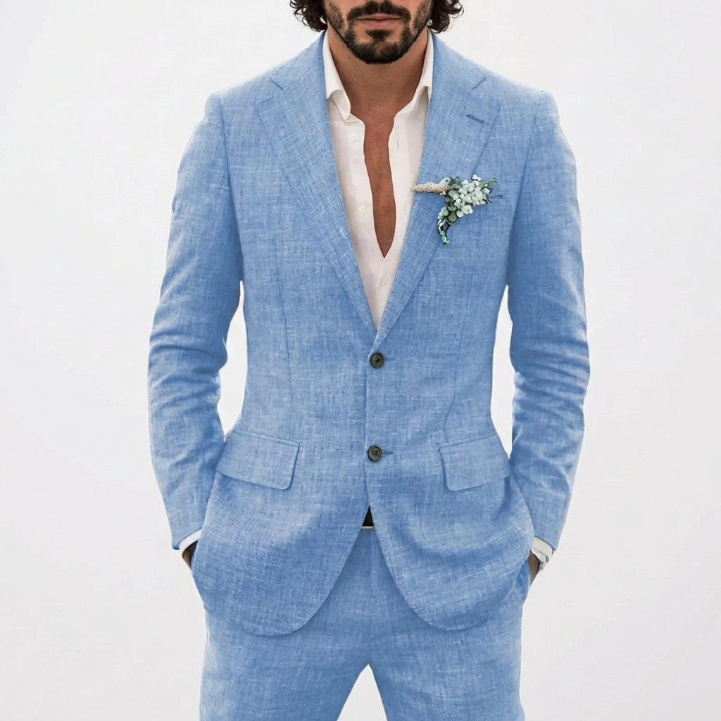 Men's Two Piece Summer Trouser Set with Blazer and Trousers
