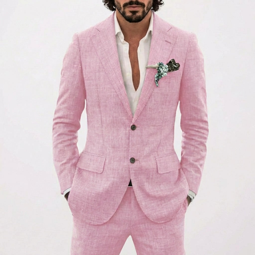 Men's Two Piece Summer Trouser Set with Blazer and Trousers