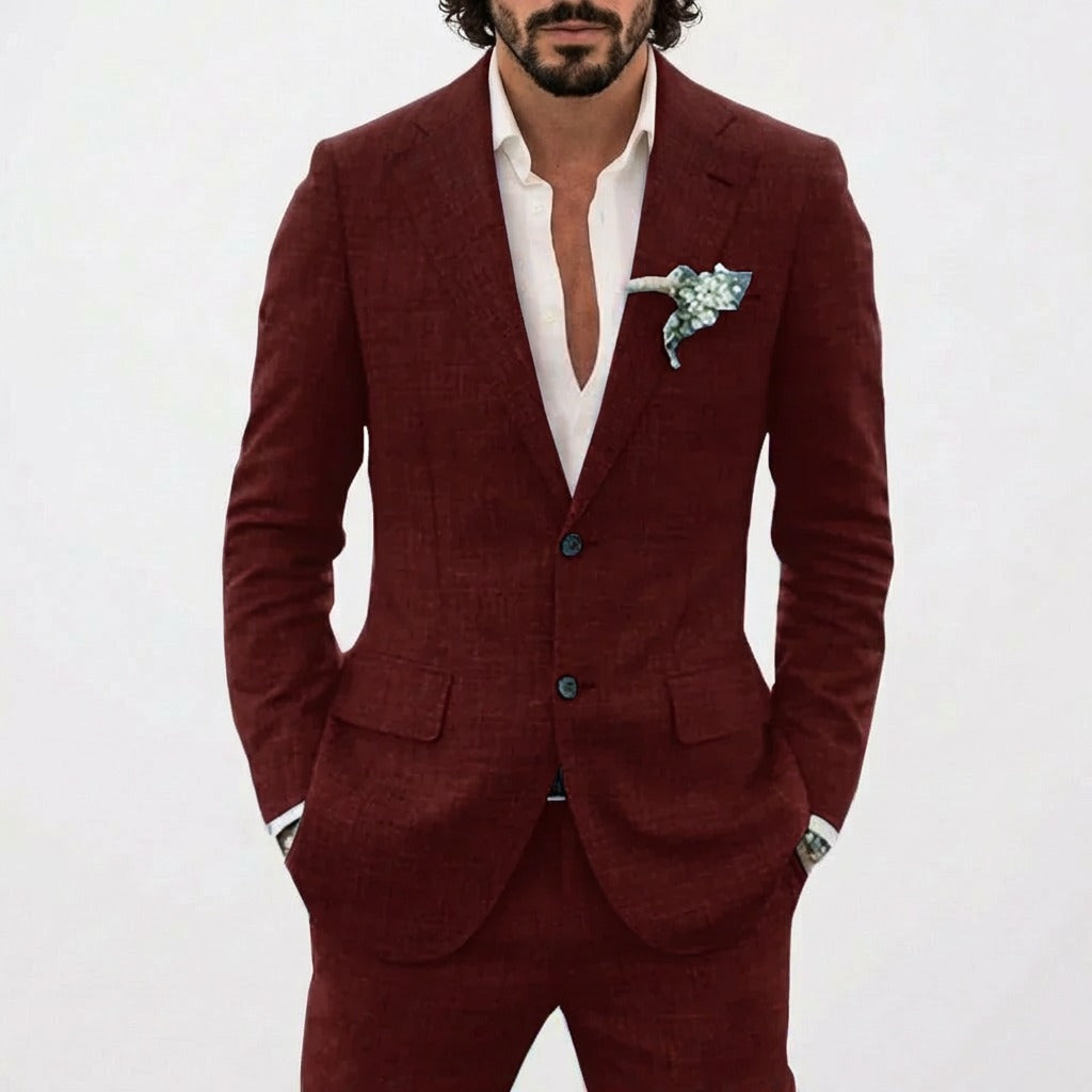 Men's Two Piece Summer Trouser Set with Blazer and Trousers