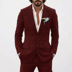 Men's Two Piece Summer Trouser Set with Blazer and Trousers