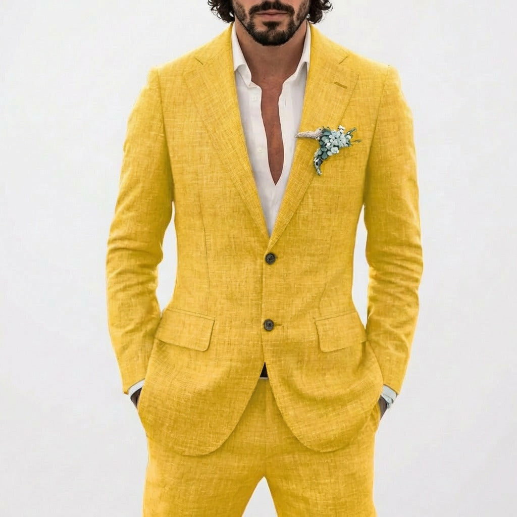 Men's Two Piece Summer Trouser Set with Blazer and Trousers