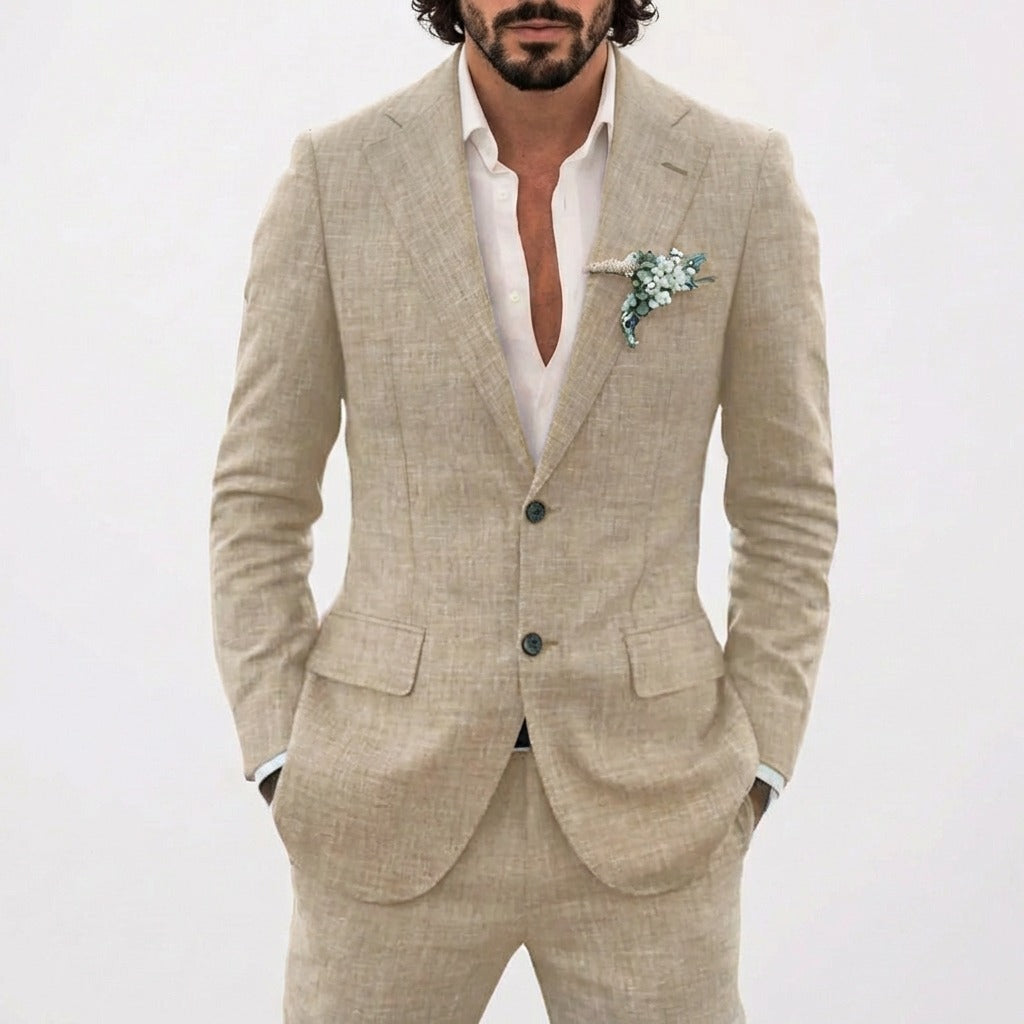 Men's Two Piece Summer Trouser Set with Blazer and Trousers