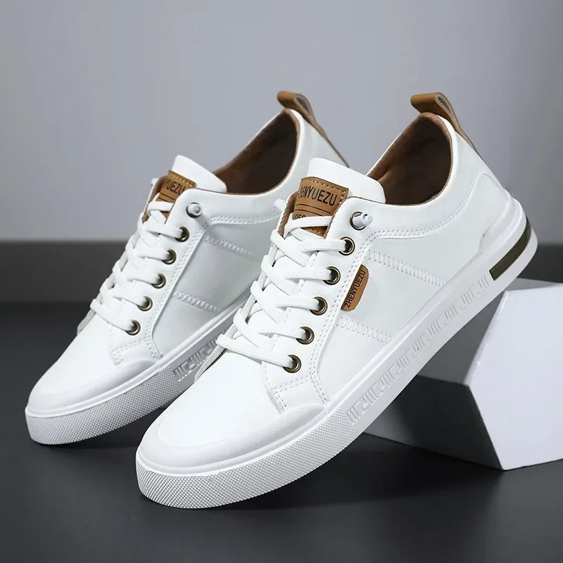 Men's Walking Lace-Up Trainers with Contrast Sole