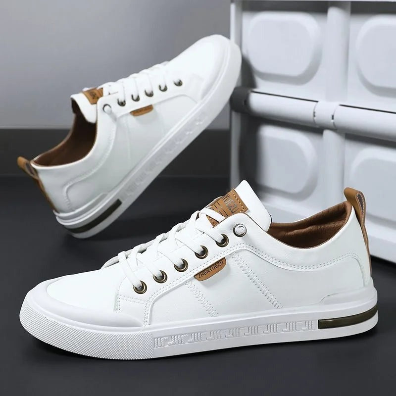 Men's Walking Lace-Up Trainers with Contrast Sole