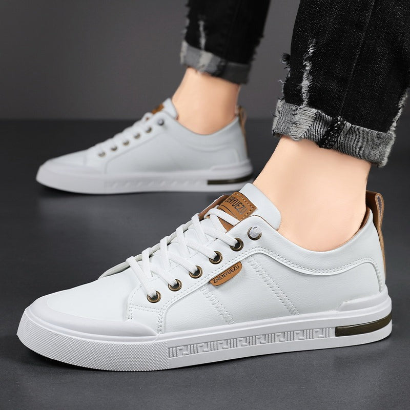 Men's Walking Lace-Up Trainers with Contrast Sole
