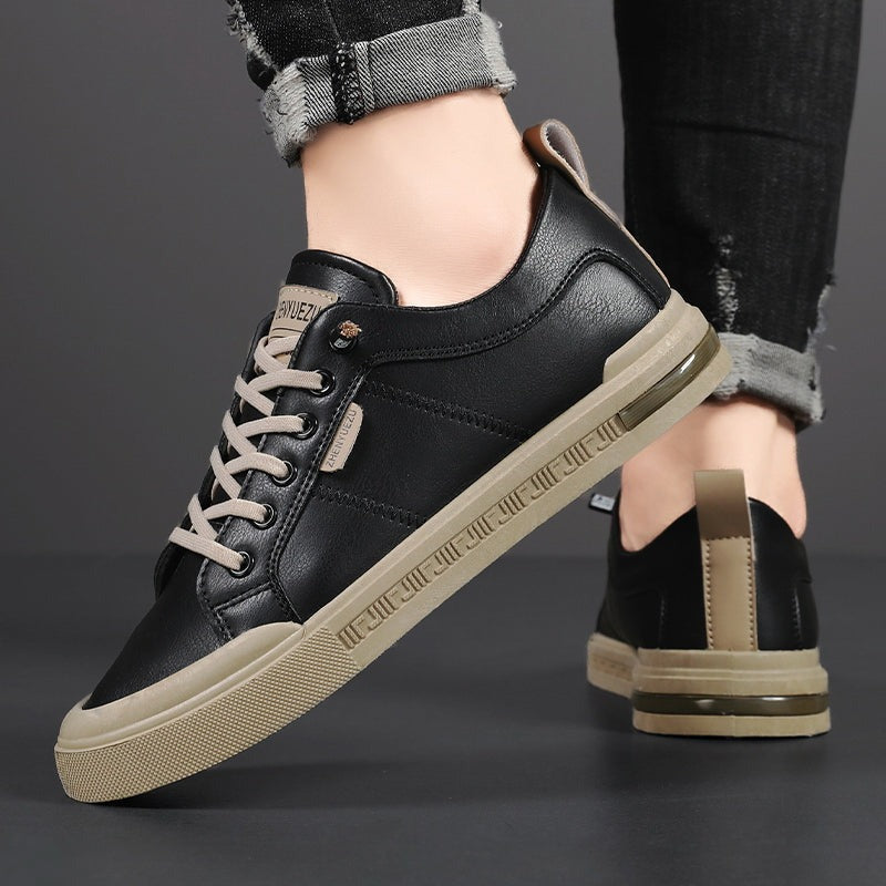 Men's Walking Lace-Up Trainers with Contrast Sole