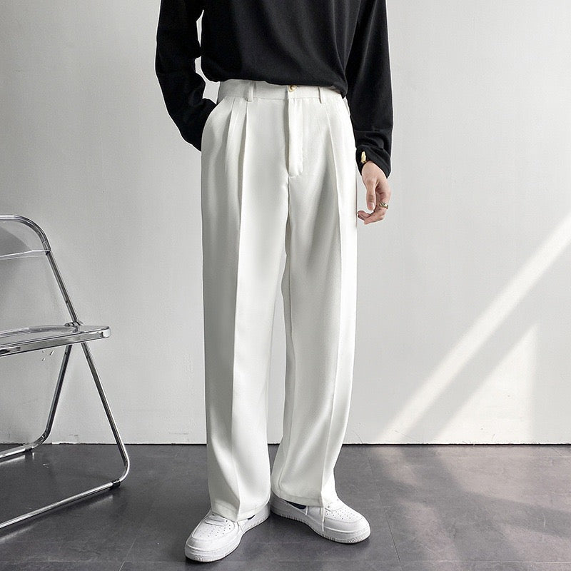 Men's Wide Leg Baggy Trousers with High Waist