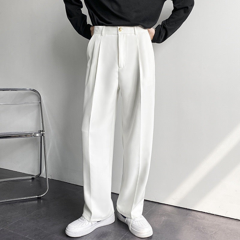 Men's Wide Leg Baggy Trousers with High Waist