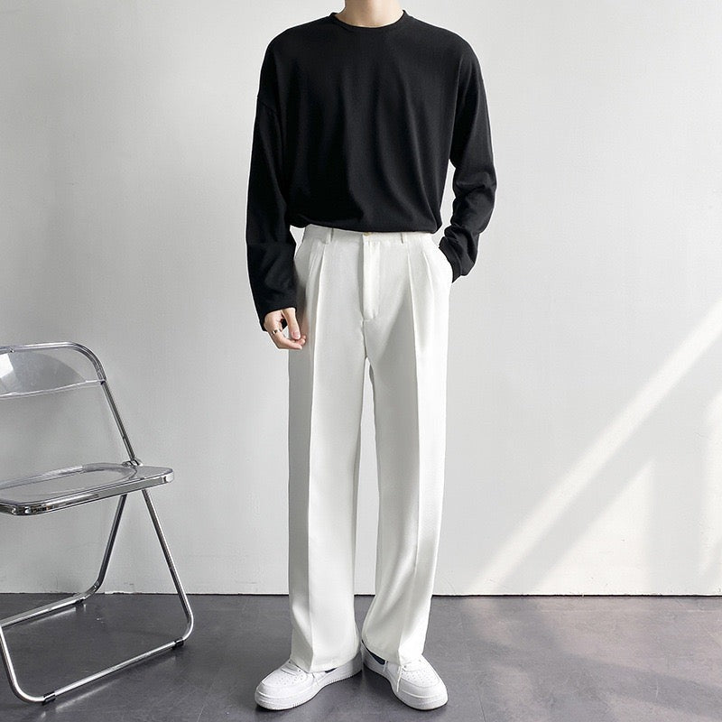 Men's Wide Leg Baggy Trousers with High Waist