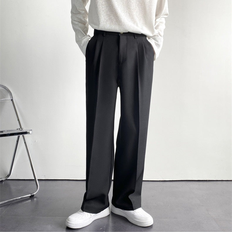 Men's Wide Leg Baggy Trousers with High Waist