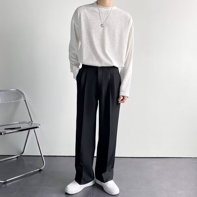 Men's Wide Leg Baggy Trousers with High Waist