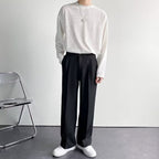 Men's Wide Leg Baggy Trousers with High Waist