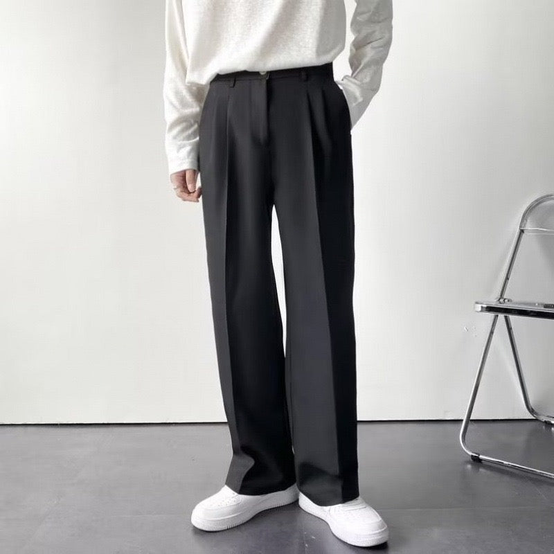 Men's Wide Leg Baggy Trousers with High Waist