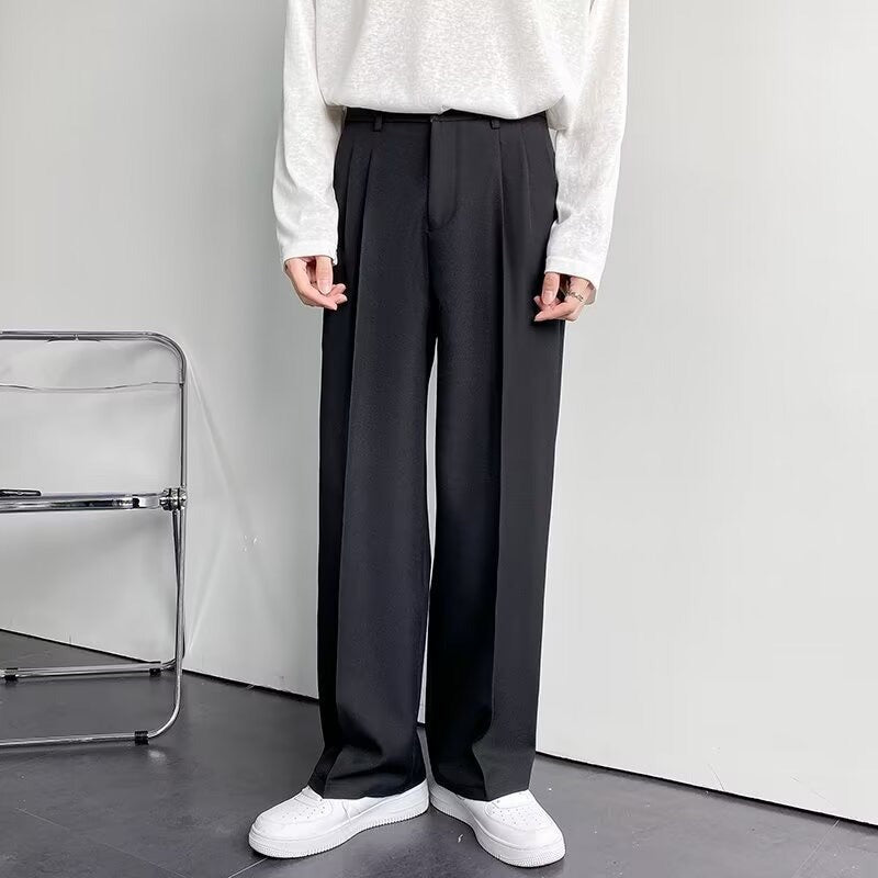 Men's Wide Leg Baggy Trousers with High Waist
