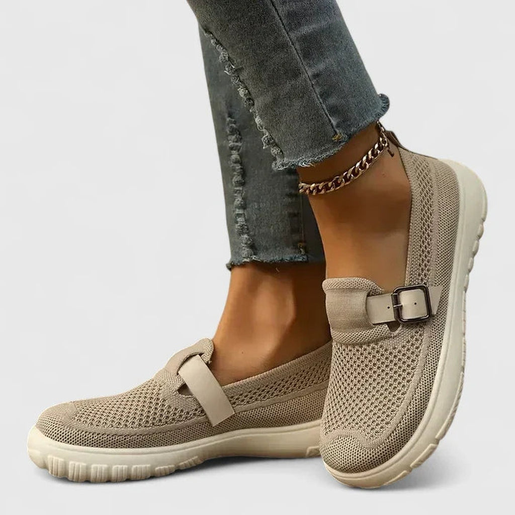 Women's Slip On Walking Shoes with Buckle Strap