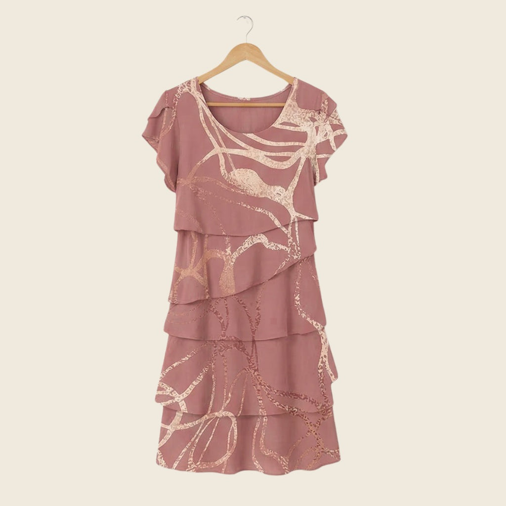 Women's Summer Evening Dress with Tiered Skirt