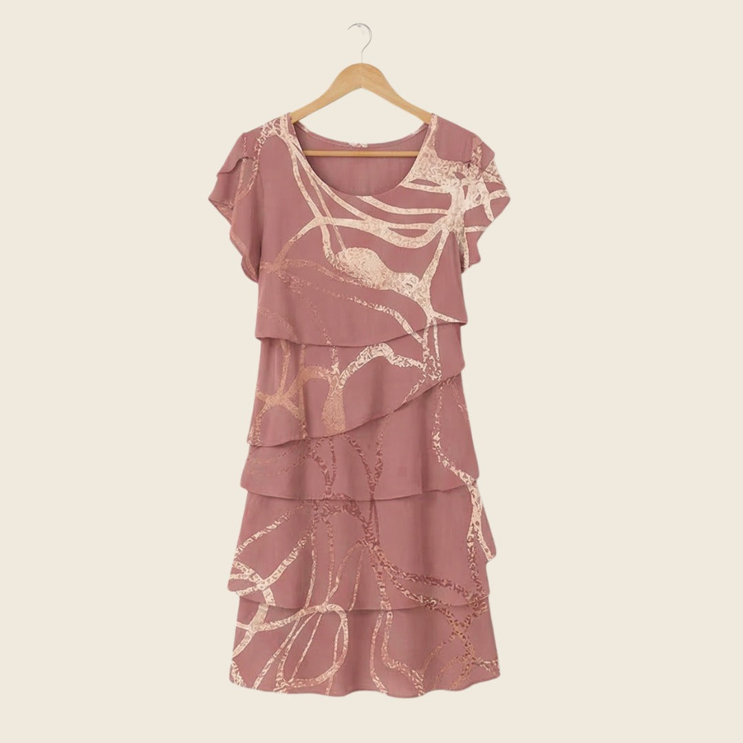 Women's Summer Evening Dress with Tiered Skirt