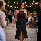 Women's Summer Party Midi Dress with Halter Neck and Open Back