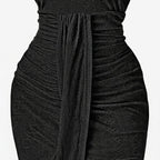 Women's Summer Party Midi Dress with Halter Neck and Open Back