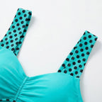 Women's Swimdress with Sweetheart Neckline and Paisley Print Skirt