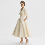 Women's Wedding Guest Evening Midi Dress with Pockets