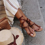 Women's Ankle Gladiator Sandals with Crossover Strap
