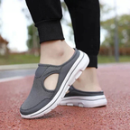 Women's Backless Mesh Slip-On Mules with Side Cutout and White Sole