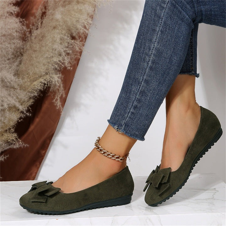 Women's Ballet Slip On Flats with Bow Detail