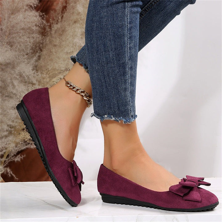 Women's Ballet Slip On Flats with Bow Detail