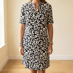 Women's Boho Summer Mini Dress with V-Neck and Flared Hem