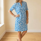 Women's Boho Summer Mini Dress with V-Neck and Flared Hem