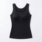 Women's Camisole Tank Top with Square Neck and Built-In Cup