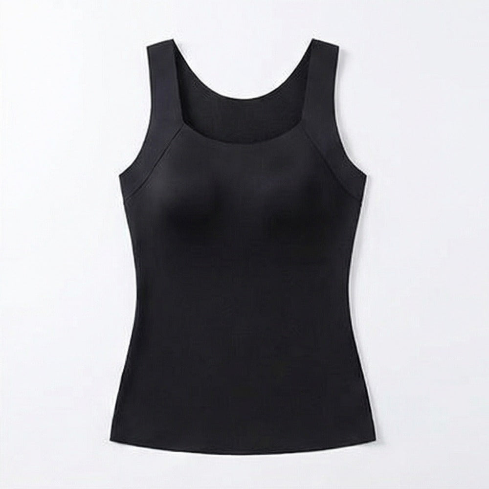 Women's Camisole Tank Top with Square Neck and Built-In Cup
