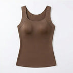 Women's Camisole Tank Top with Square Neck and Built-In Cup