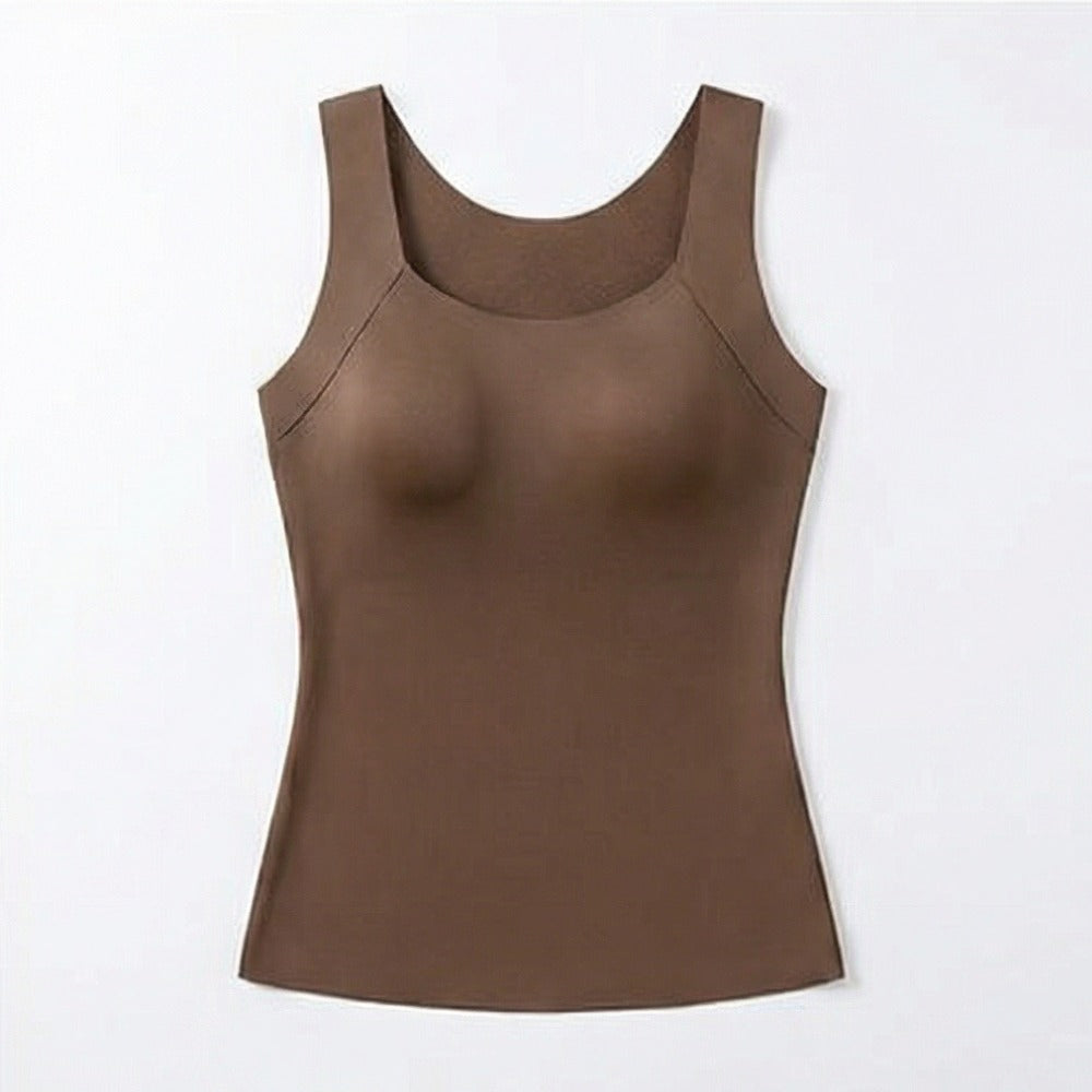 Women's Camisole Tank Top with Square Neck and Built-In Cup