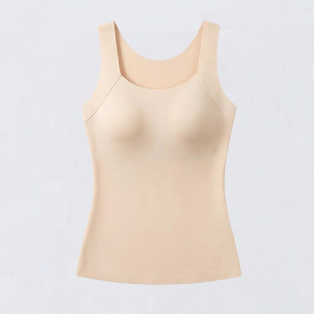 Women's Camisole Tank Top with Square Neck and Built-In Cup