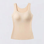 Women's Camisole Tank Top with Square Neck and Built-In Cup