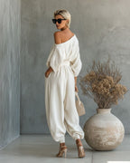 Women's Co-Ord Off Shoulder Set with 3/4 Sleeves
