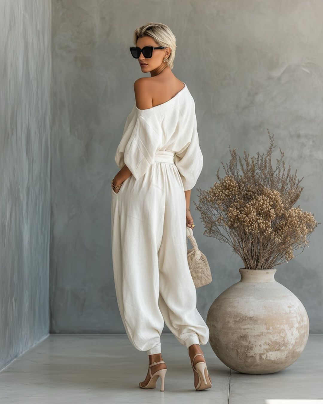 Women's Co-Ord Off Shoulder Set with 3/4 Sleeves