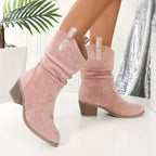 Women's Cowgirl Mid-Calf Boots with Block Heel