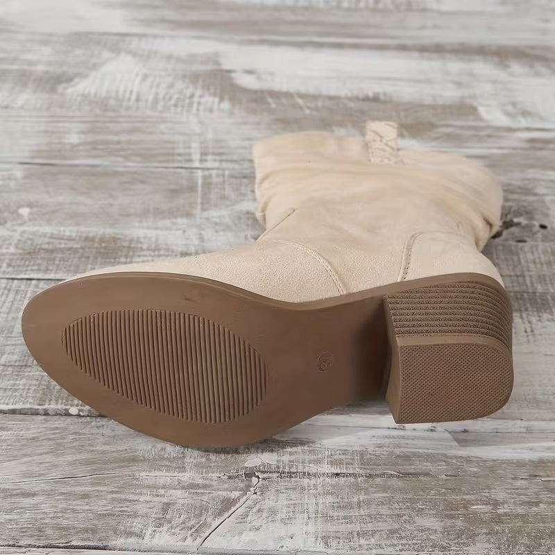 Women's Cowgirl Mid-Calf Boots with Block Heel