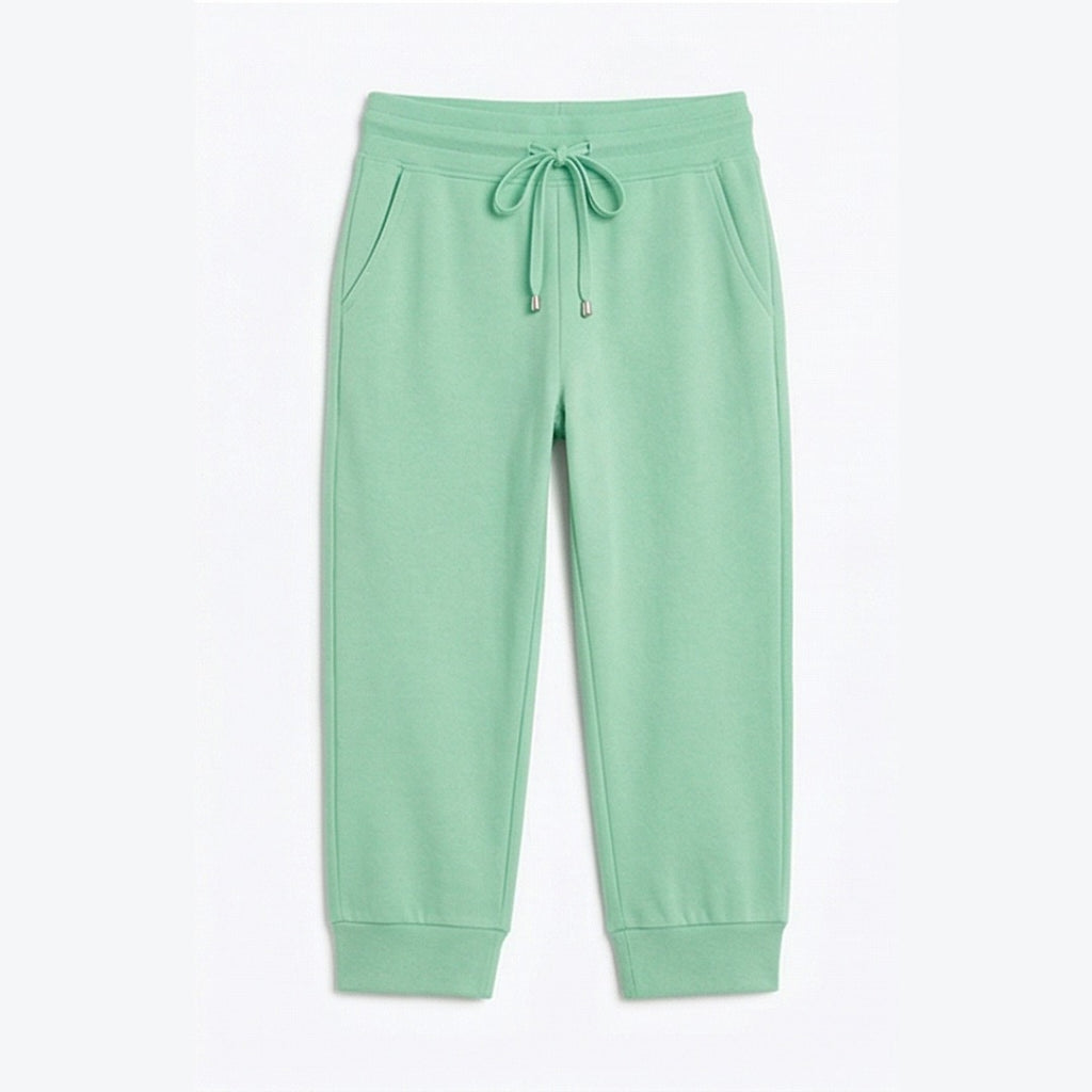 Women's Cropped Joggers with High Waist and Pockets