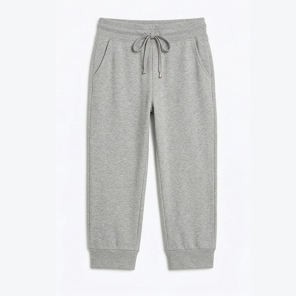 Women's Cropped Joggers with High Waist and Pockets