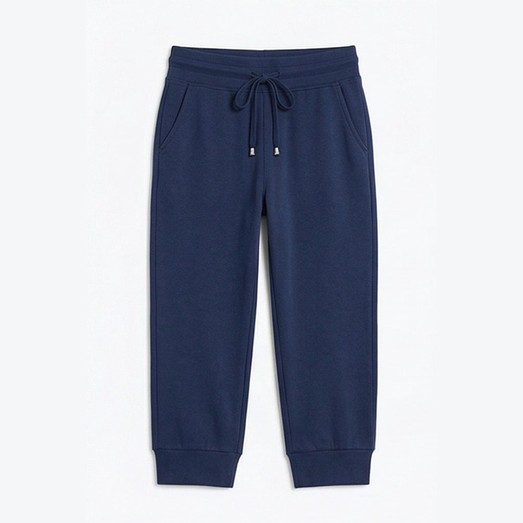 Women's Cropped Joggers with High Waist and Pockets