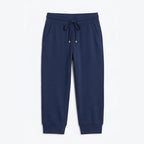 Women's Cropped Joggers with High Waist and Pockets